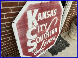 BIG! 4 foot Kansas City Southern KCS Logo Transpo Railroad Railway Sign Original