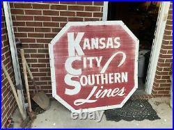 BIG! 4 foot Kansas City Southern KCS Logo Transpo Railroad Railway Sign Original