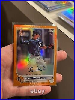 BOBBY WITT JR 2022 Topps Chrome ORANGE Royals RC Auto Refractor /25 READ + PICS