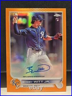 BOBBY WITT JR 2022 Topps Chrome ORANGE Royals RC Auto Refractor /25 READ + PICS