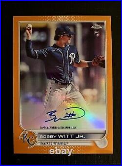 BOBBY WITT JR 2022 Topps Chrome ORANGE Royals RC Auto Refractor /25 READ + PICS