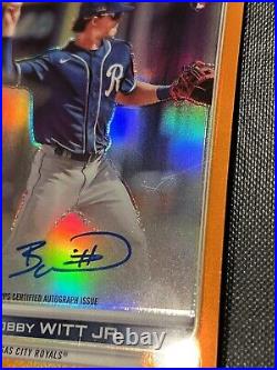 BOBBY WITT JR 2022 Topps Chrome ORANGE Royals RC Auto Refractor /25 READ + PICS