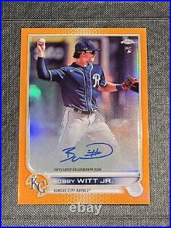 BOBBY WITT JR 2022 Topps Chrome ORANGE Royals RC Auto Refractor /25 READ + PICS