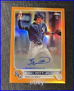 BOBBY WITT JR 2022 Topps Chrome ORANGE Royals RC Auto Refractor /25 READ + PICS