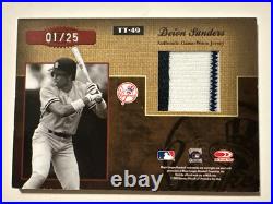 BO JACKSON/DEION SANDERS 01/25 2005 Donruss Elite Throwback Threads DUAL Patch