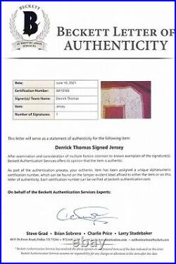 Beckett Derrick Thomas Kansas City Chiefs Signed Red Size Large Jersey Aa10166