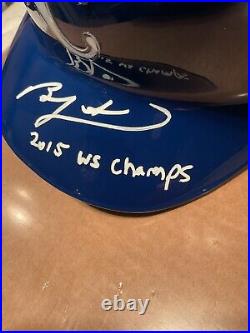 Ben Zobrist Signed Full Size Helmet JSA Rawlings Kansas City Royals World Series