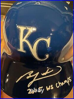 Ben Zobrist Signed Full Size Helmet JSA Rawlings Kansas City Royals World Series
