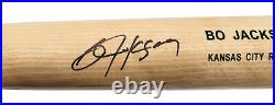 Bo Jackson Autographed Blonde Bat Kansas City Royals Beckett Bas Qr 196973