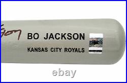 Bo Jackson Autographed Gray Rawlings Bat Kansas City Royals Beckett Qr 202661