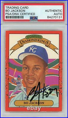 Bo Jackson Kansas City Royals Signed 1990 Donruss #1 PSA Authentic Card