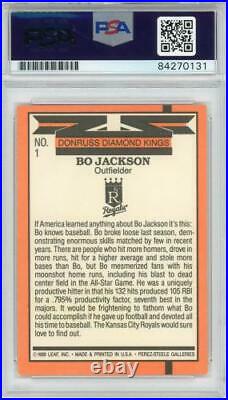 Bo Jackson Kansas City Royals Signed 1990 Donruss #1 PSA Authentic Card