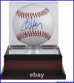 Bo Jackson Kansas City Royals Signed Baseball & Mahogany Baseball Display Case