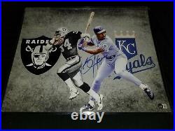 Bo Jackson SIGNED Photo 16x20 Kansas City Royals Oakland Raiders Autographed BAS