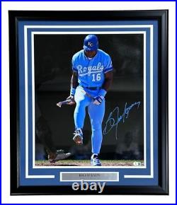 Bo Jackson Signed Framed 16x20 Kansas City Royals Bat Break Photo BAS