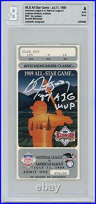 Bo Jackson Signed Kansas City Royals 1989 All Star Game Ticket Beckett 40439