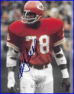 Bobby Bell signed Kansas City Chiefs football 8x10 photo COA proof autographed