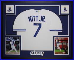 Bobby Witt Jr Autographed & Framed White Kansas City Jersey Auto Beckett COA