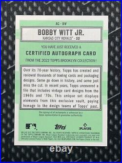 Bobby Witt Jr Rookie Auto Topps Brooklyn Collection 2022 Gold 28/50 Kansas City