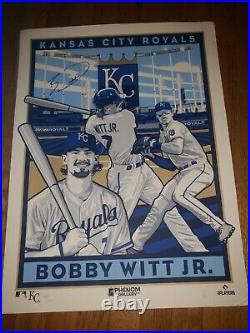 Bobby Witt Jr Signed Autographed Auto Kansas City Royals Art Poster 65/300 L@@k
