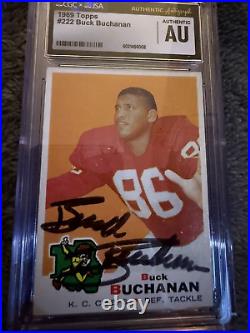 Buck Buchanan Jsa Cgc Signed 1969 Topps Card Autograph Kansas City Chiefs
