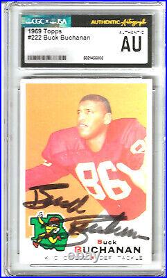 Buck Buchanan Jsa Cgc Signed 1969 Topps Card Autograph Kansas City Chiefs