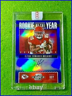 CLYDE EDWARDS HELAIRE AUTO PRIZM ROOKIE CARD CHIEFS RC 2020 Contenders Optic /75