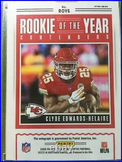 CLYDE EDWARDS HELAIRE AUTO PRIZM ROOKIE CARD CHIEFS RC 2020 Contenders Optic /75