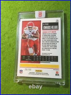 CLYDE EDWARDS HELAIRE AUTO ROOKIE CARD PRIZM CHIEFS RC 2020 Contenders Optic /99