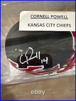 CORNELL POWELL Signed KANSAS CITY CHIEFS WR Mini Helmet JSA