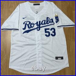 Carlos Estevez Signed Autographed Kansas City Royals Home Jersey #53 PSA COA