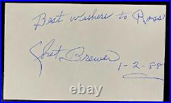 Chet Brewer 1925 Kansas City Monarchs SIGNED Index Card AUTOGRAPHED Negro League