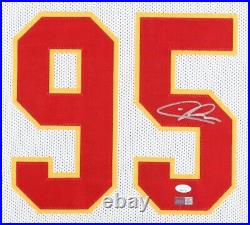 Chris Jones Signed Kansas City Chiefs 35x 43 Framed Jersey (JSA) All Pro D. T
