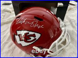 Christian Okoye Signed Kansas City Riddell Full Size Speed Replica Helmet BAS