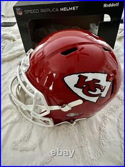 Christian Okoye Signed Kansas City Riddell Full Size Speed Replica Helmet BAS