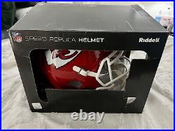 Christian Okoye Signed Kansas City Riddell Full Size Speed Replica Helmet BAS