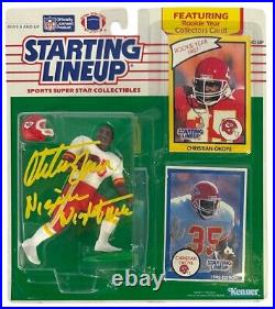 Christian Okoye signed inscribed Starting Lineup Figure Kansas City Chief PSA