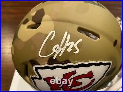 Clyde Edward-Helaire Signed Kansas City Chiefs CAMO Mini Helmet Beckett