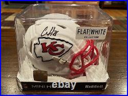 Clyde Edward-Helaire Signed Kansas City Chiefs Flat White Mini Helmet Beckett