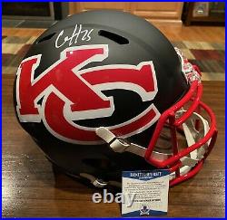 Clyde Edwards Helaire Signed Kansas City Chiefs AMP Full Size Helmet Beckett 2