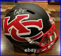 Clyde Edwards Helaire Signed Kansas City Chiefs AMP Full Size Helmet Beckett 2