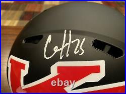 Clyde Edwards Helaire Signed Kansas City Chiefs AMP Full Size Helmet Beckett 2