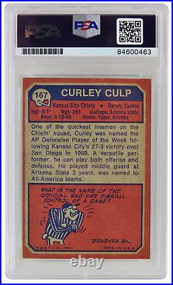 Curley Culp Signed Kansas City Chiefs 1973 Topps Rookie Card #167 withHOF'13 PS