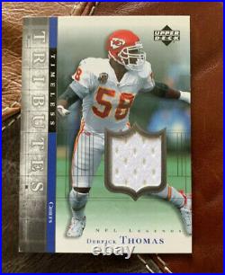 DERRICK THOMAS Signed, Jersey & rookie 3 cards Lot, Kansas City Chiefs rare