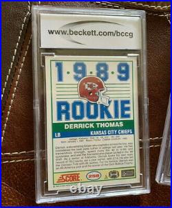 DERRICK THOMAS Signed, Jersey & rookie 3 cards Lot, Kansas City Chiefs rare