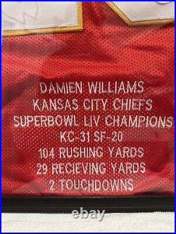 Damien Williams Signed Kansas City Chiefs Jersey (Beckett) embroidered, framed