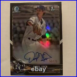 Daniel Lynch 2018 1st Bowman Chrome Black Refractor Auto /75 CDA-DL Royals