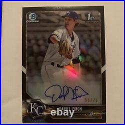 Daniel Lynch 2018 1st Bowman Chrome Black Refractor Auto /75 CDA-DL Royals