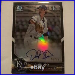Daniel Lynch 2018 1st Bowman Chrome Black Refractor Auto /75 CDA-DL Royals