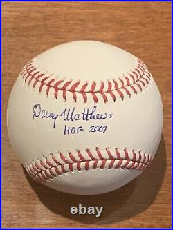 Denny Matthews Kansas City KC Royals Signed Baseball HOF 2007 In Person Auto